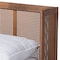 Baxton Studio Rina Walnut Finished and Rattan Full Size Platform Bed with Headboard 159-9812-9813 - alternate 4